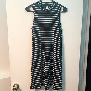 Navy and White Striped Dress